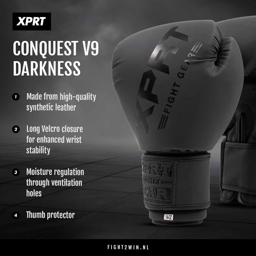 Boxing gloves XPRT Conquest V9 Darkness infographic 1