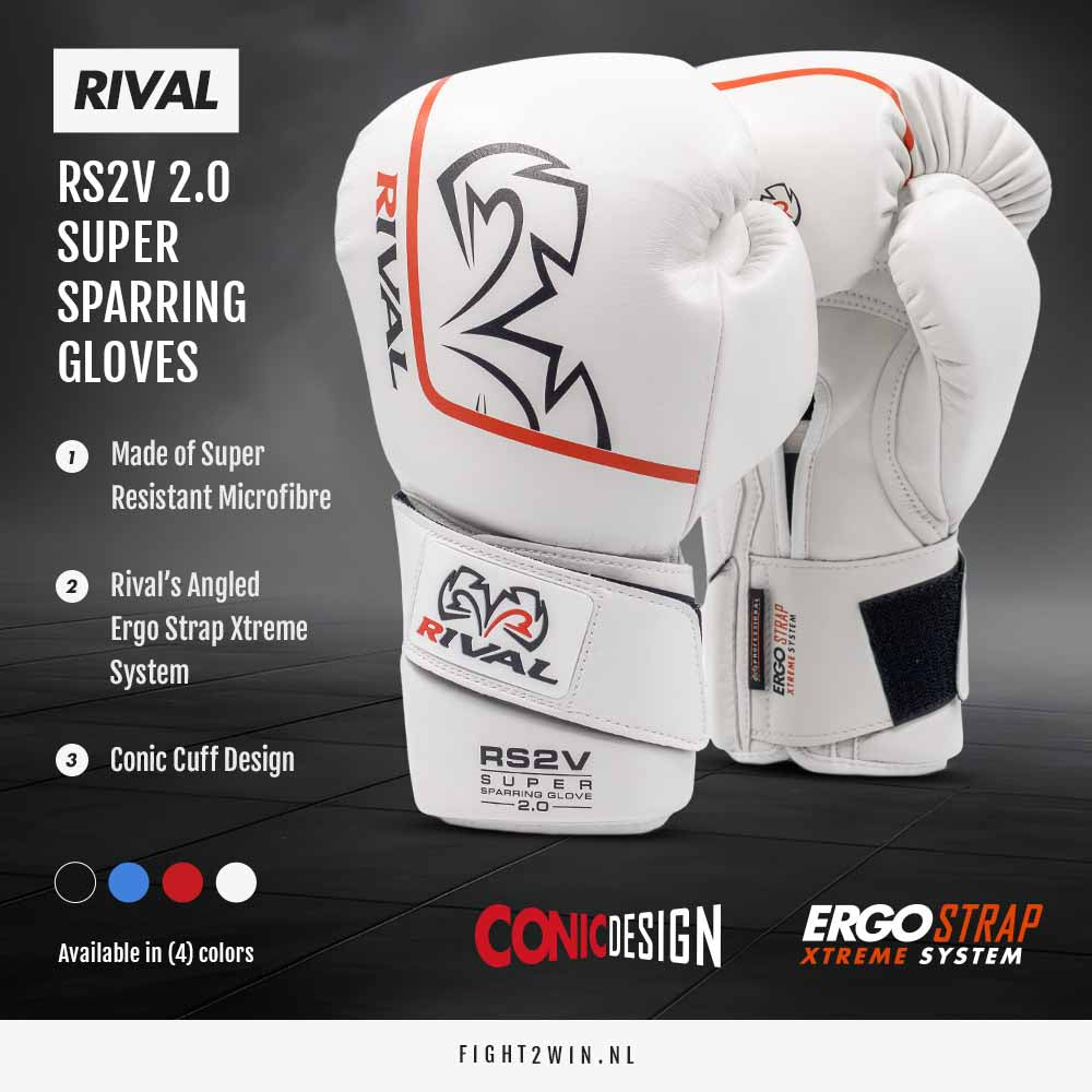 Boksehandsker Rival Super Sparring RS2V Hvid 2.0 infographic 1