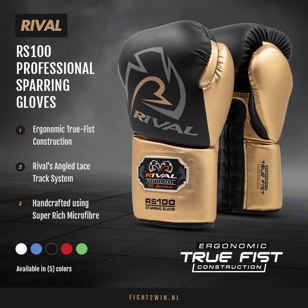 Boxing gloves Rival Pro Sparring RS100 Blue-Silver (laces) infographic 4
