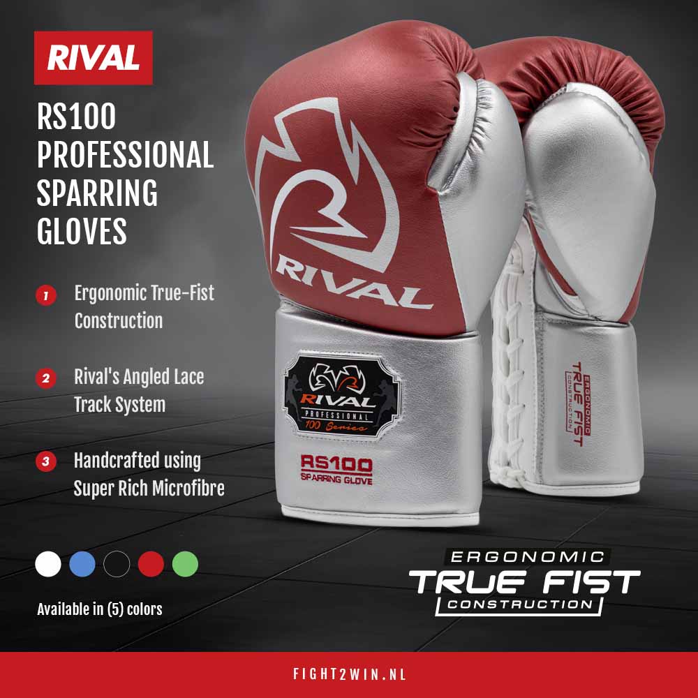 Boxing gloves Rival Pro Sparring RS100 Blue-Silver (laces) infographic 2
