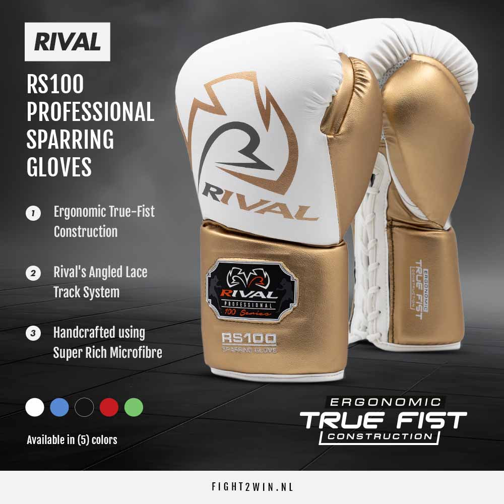 Boxing gloves Rival Pro Sparring RS100 Blue-Silver (laces) infographic 5