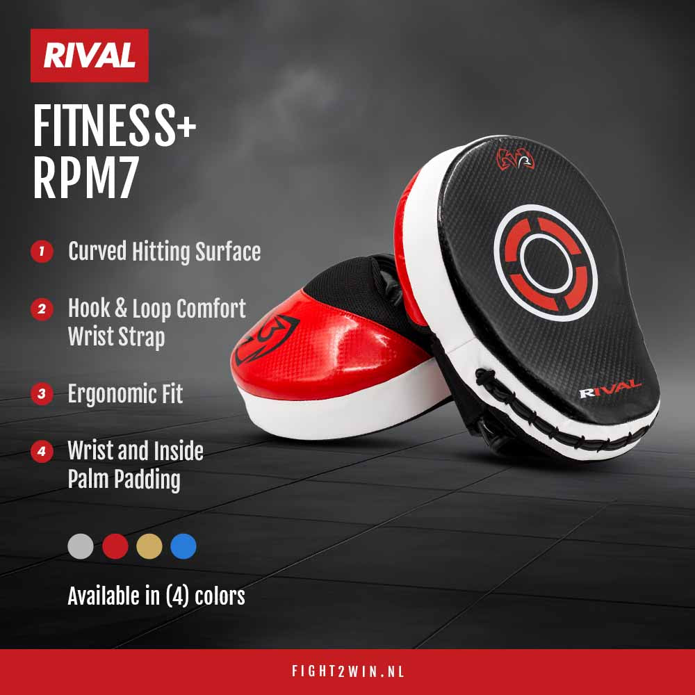 Håndpuder Rival Fitness+ RPM7 Sort-Rød infographic 1