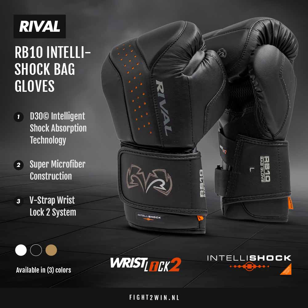 Bag gloves Rival RB10 Intelli-Shock Black infographic 1