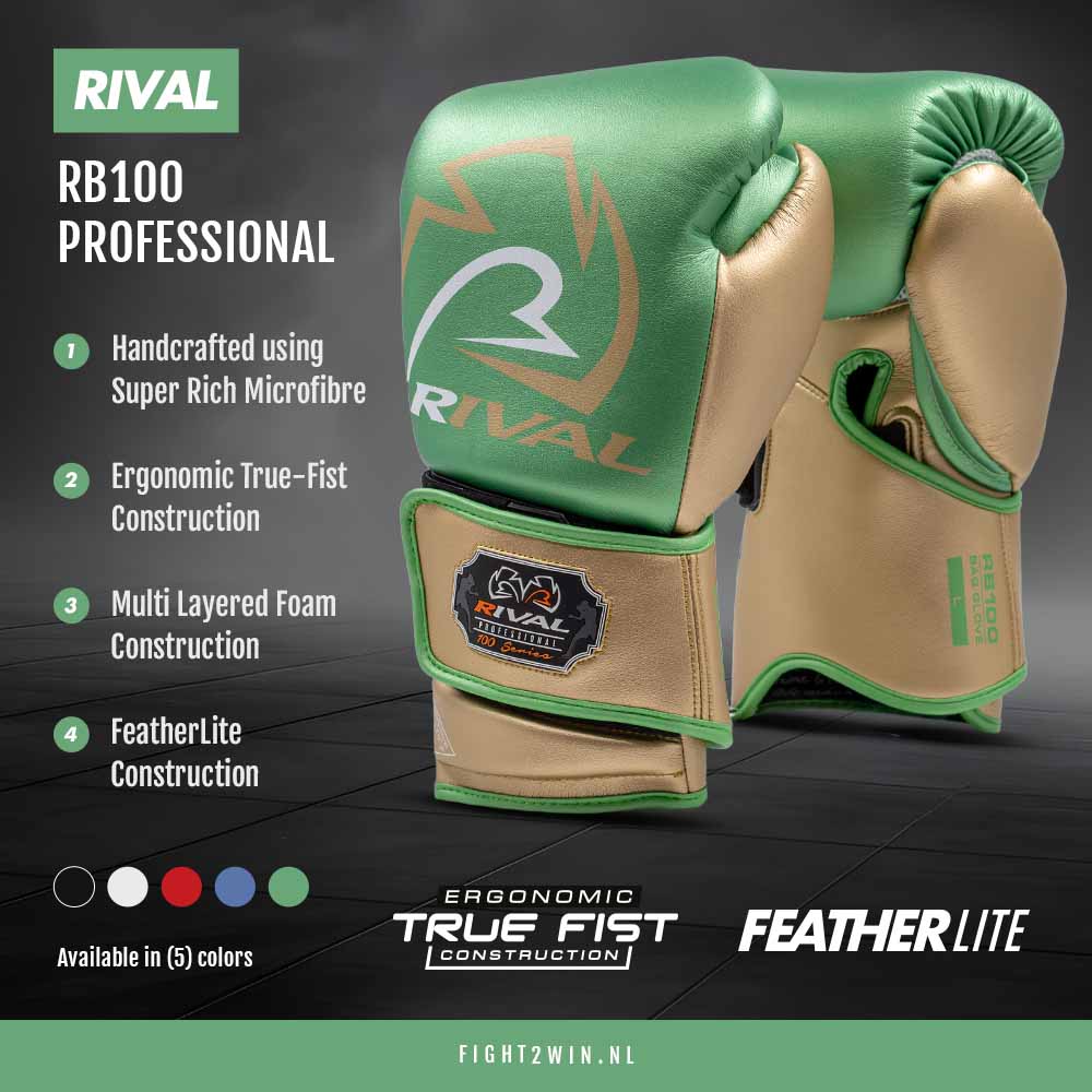Sandsækshandsker Rival RB100 Professional Sort-Guld infographic 2