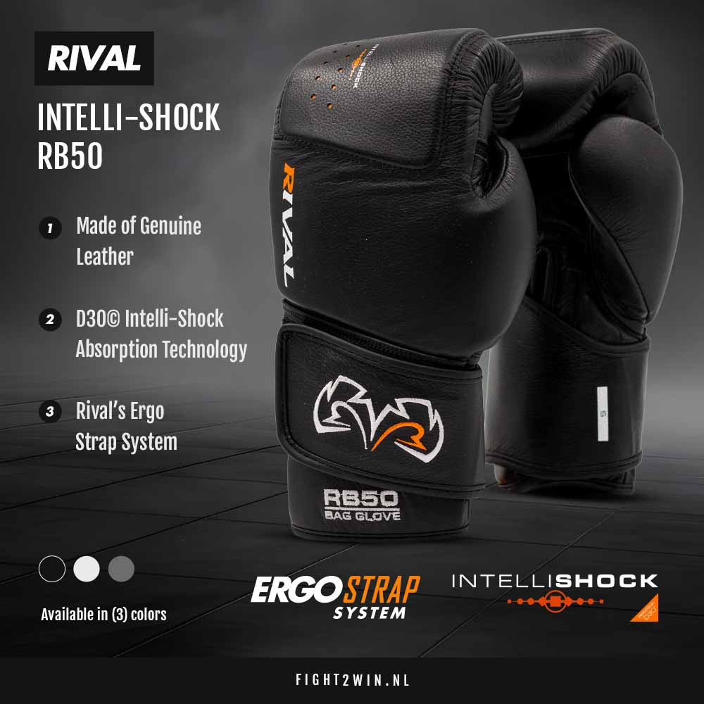 Sandsækshandsker Rival Intelli-Shock RB50 Hvid infographic 2