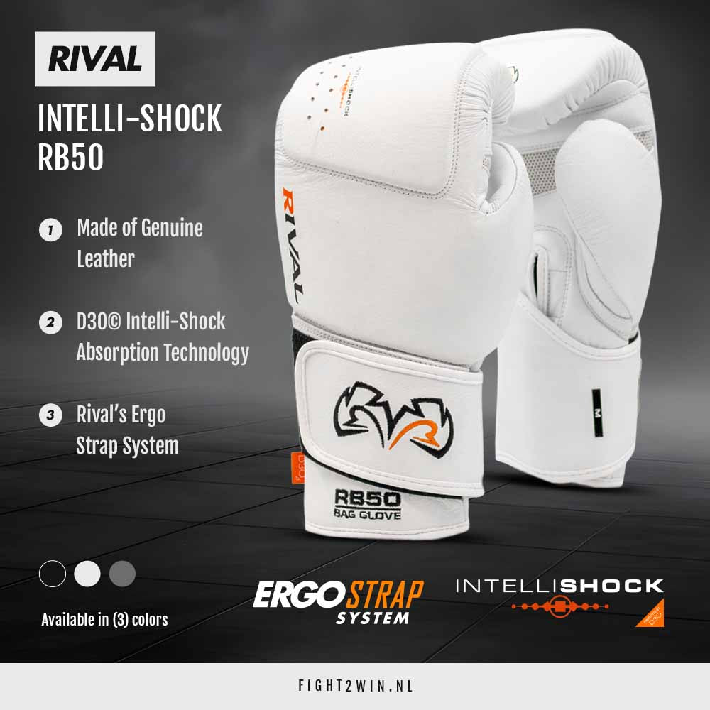 Sandsækshandsker Rival Intelli-Shock RB50 Hvid infographic 1