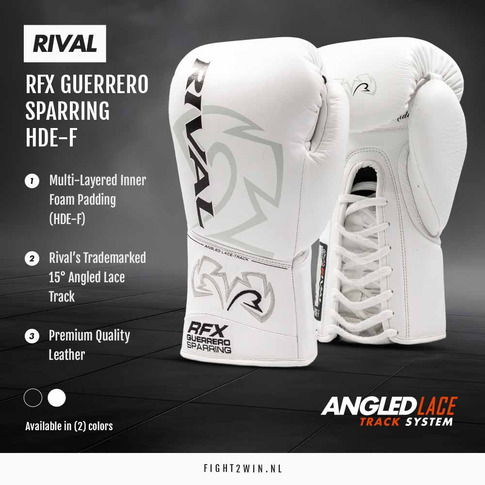 Boksehandsker Rival RFX Guerrero Sparring HDE-F Hvid (snørebånd) infographic 1