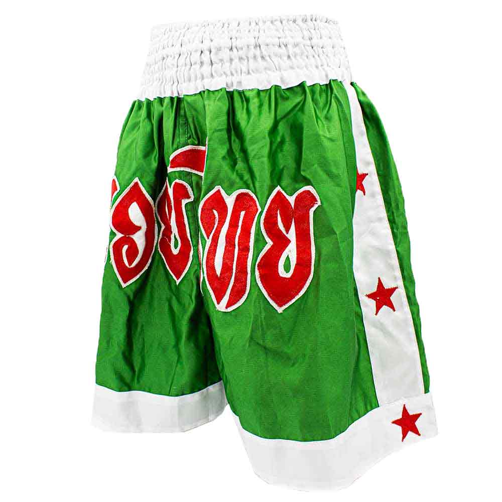 Muay Thai shorts XPRT Star Green White